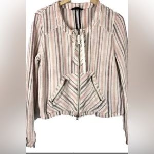 Free People striped waffle jacket
